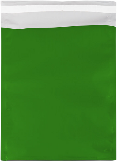 Green Foil 32lb 10 x 13 Open End Envelopes with Peel & Seal