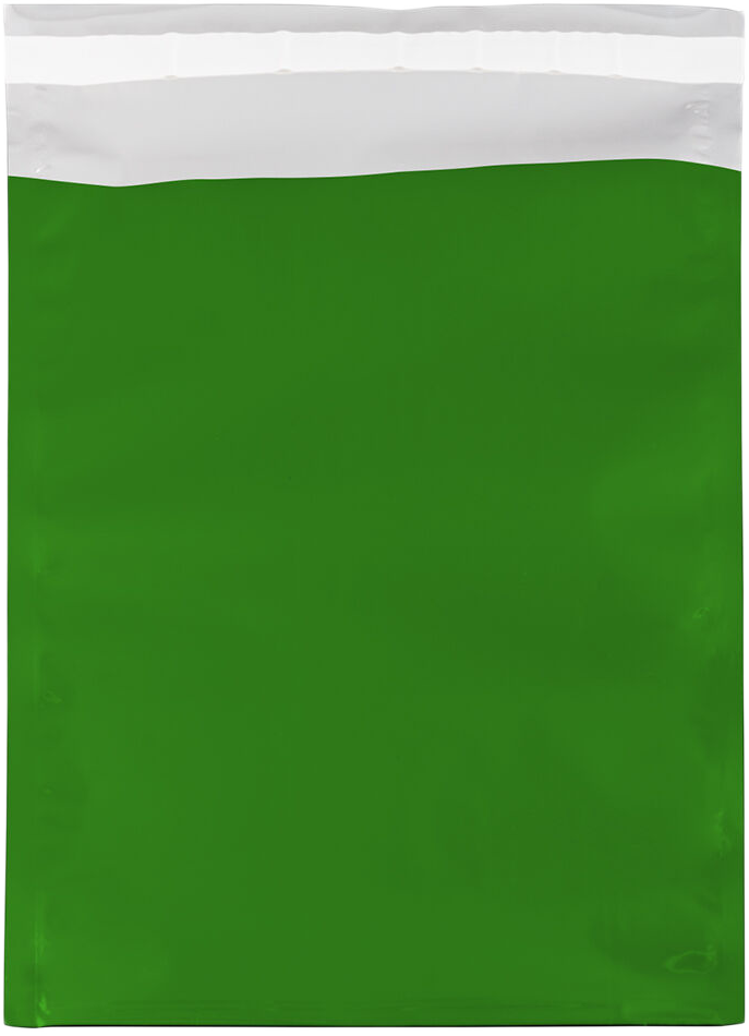 Green Foil 32lb 10 x 13 Open End Envelopes with Peel & Seal