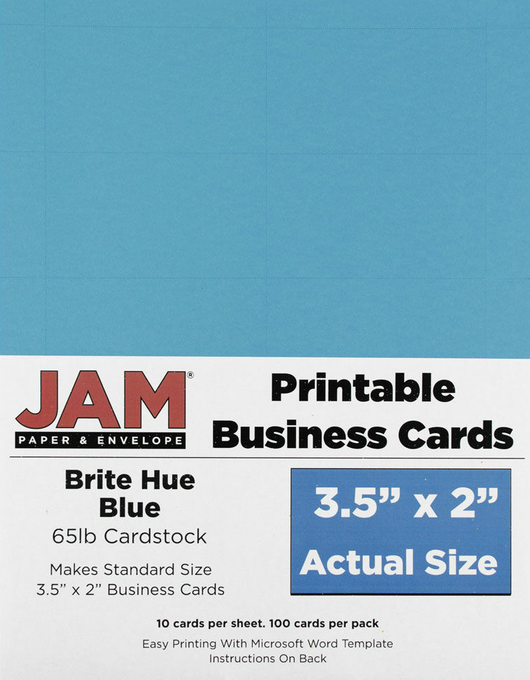 Bright Blue Business Cards - 100 Pack