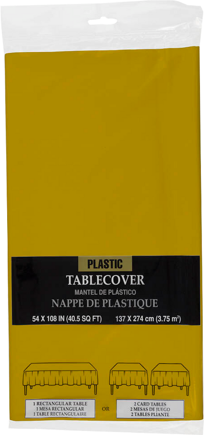 Gold 54 x 108 Plastic Tablecover
