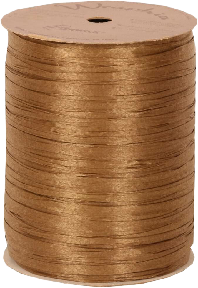 Kraft Brown 1/4 Inch x 100 Yards Wraphia Ribbon