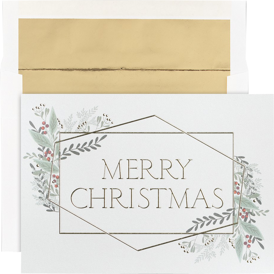 Christmas Greenery Christmas Cards - 25 Pack