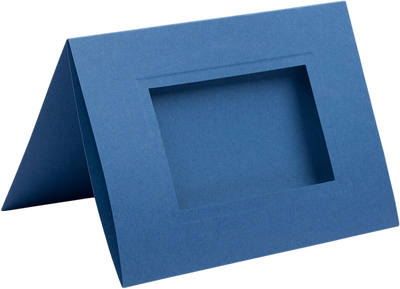 Blue 65lb 5 x 7 Foldover Cards with 25 x 4 Photo Opening
