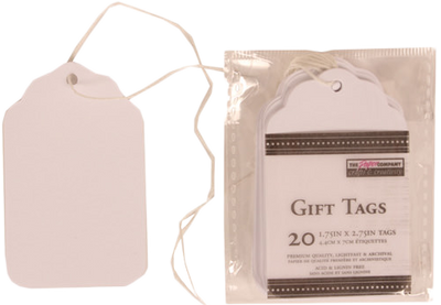 White X-Small Gift Tags (2 3/4 x 1 3/4) - 20 Pack