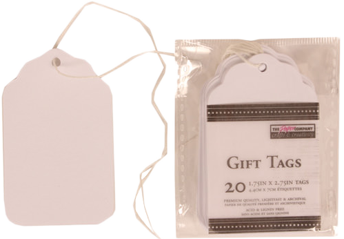 White X-Small Gift Tags (2 3/4 x 1 3/4) - 20 Pack