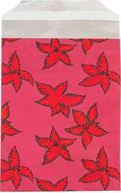 Red Holly Foil 32lb 9 x 12 Open End Envelopes with Peel & Seal