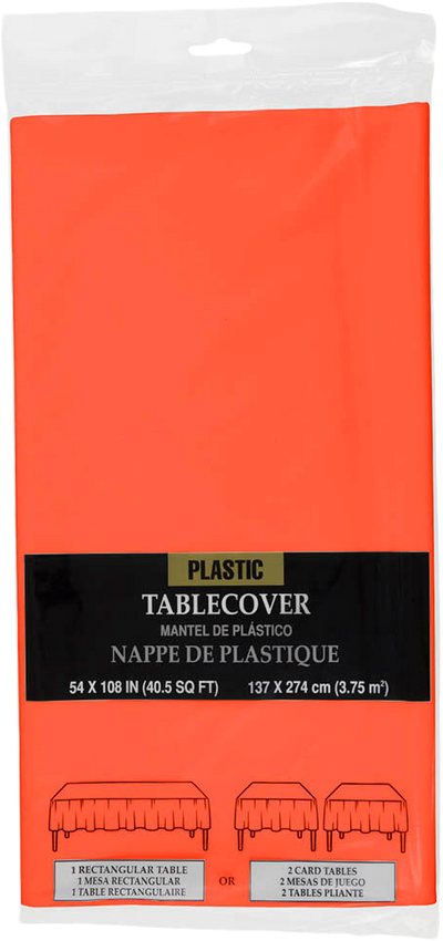 Orange 54 x 108 Plastic Tablecover