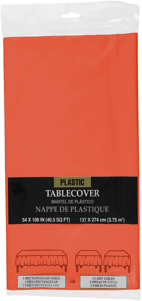 Orange 54 x 108 Plastic Tablecover