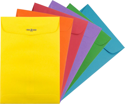 Assorted 6 x 9 Open End Envelopes with Clasp - 150 Pack