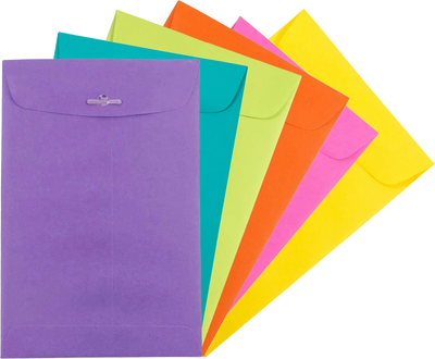Fashion Assorted 6 x 9 Open End Envelopes with Clasp - 150 Pack