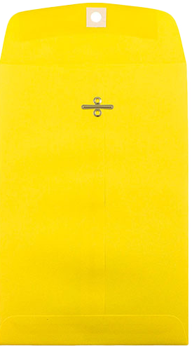 Yellow 24lb 6 x 9 Open End Envelopes with Clasp