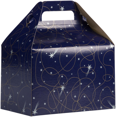 Purple Shooting Stars Medium Gable Gift Boxes (4 x 8 x 5 1/4)