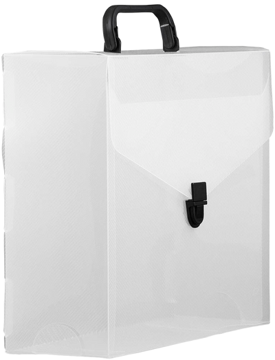 Clear 10 x 12 x 4 Plastic Carry Cases with Black Buckle
