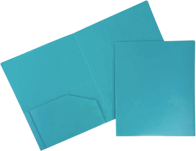 Teal Blue 9 x 12 Plastic Heavy Duty Folders