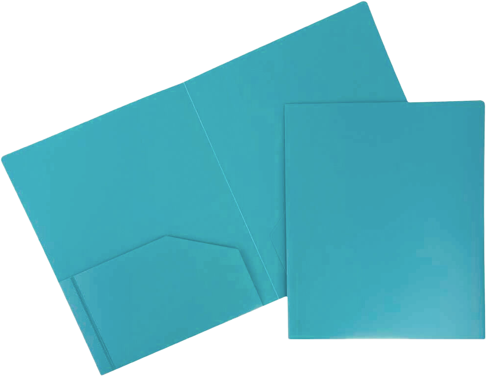 Teal Blue 9 x 12 Plastic Heavy Duty Folders
