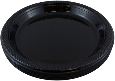 Black Small Plastic Plates (7 Inch) - 20 Pack