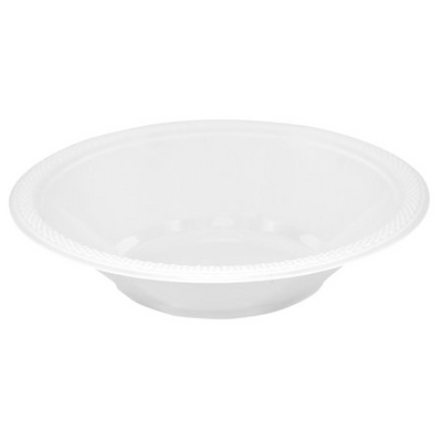 White Small Plastic Bowls (12oz) - 20 Pack