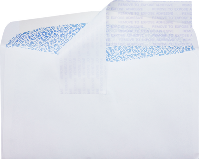 White with Security Tint 24lb #6 3/4 Regular Envelopes (3 5/8 x 6 1/2) with Peel & Seal