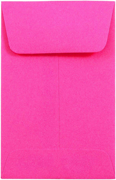Fuchsia Pink Magenta 32lb #1 Coin Envelopes (2 1/4 x 3 1/2)