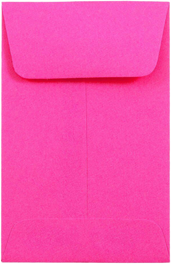 Fuchsia Pink Magenta 32lb #1 Coin Envelopes (2 1/4 x 3 1/2)