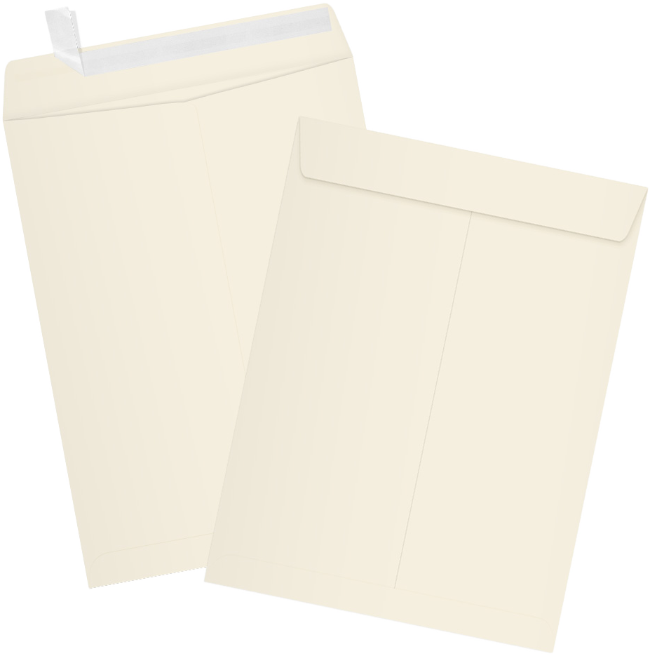Natural 28lb Cougar 9 x 12 Open End Premium Envelopes with Peel & Seal