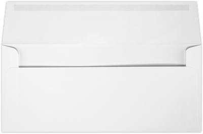 White 28lb #9 Slimline Square Flap Envelopes (3 7/8 x 8 7/8) with Peel & Seal