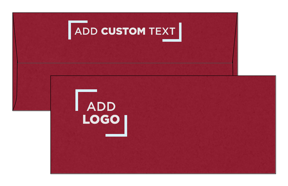 Garnet Dark Red 32lb #9 Slimline Square Flap Envelopes (3 7/8 x 8 7/8) with Peel & Seal