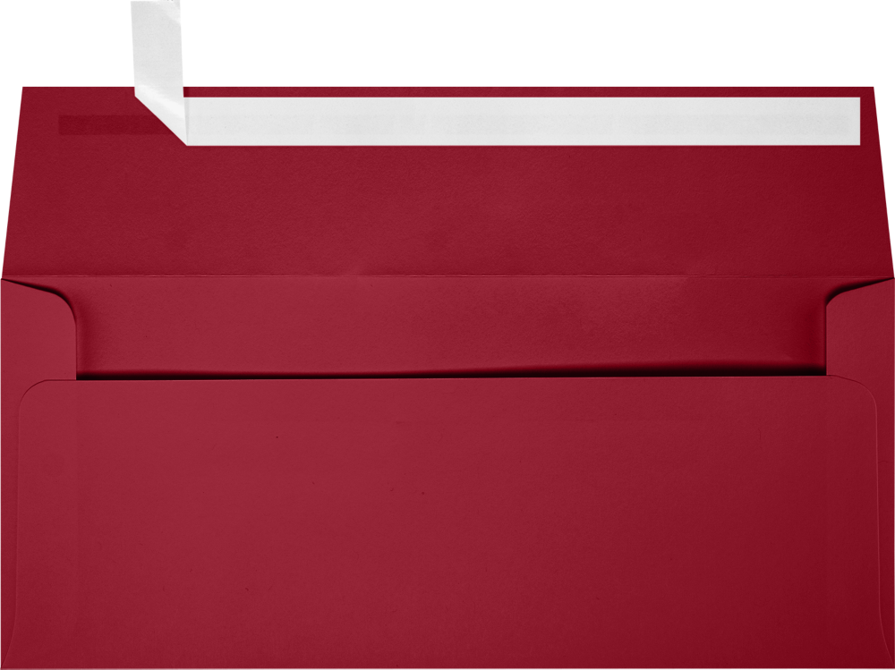 Garnet Dark Red 32lb #9 Slimline Square Flap Envelopes (3 7/8 x 8 7/8) with Peel & Seal