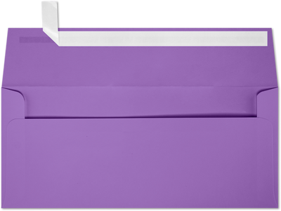 Violet Grape Purple 28lb #9 Slimline Square Flap Envelopes (3 7/8 x 8 7/8) with Peel & Seal