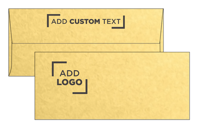 Gold Metallic 32lb #9 Slimline Square Flap Envelopes (3 7/8 x 8 7/8) with Peel & Seal