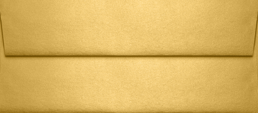 Gold Metallic 32lb #9 Slimline Square Flap Envelopes (3 7/8 x 8 7/8) with Peel & Seal