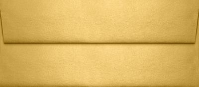 Gold Metallic 32lb #9 Slimline Square Flap Envelopes (3 7/8 x 8 7/8) with Peel & Seal