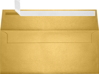 Gold Metallic 32lb #9 Slimline Square Flap Envelopes (3 7/8 x 8 7/8) with Peel & Seal