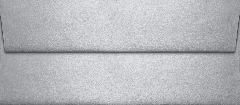 Silver Metallic 32lb #9 Slimline Square Flap Envelopes (3 7/8 x 8 7/8) with Peel & Seal