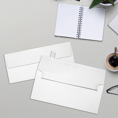 White 32lb Cougar #9 Slimline Square Flap Premium Envelopes (3 7/8 x 8 7/8)