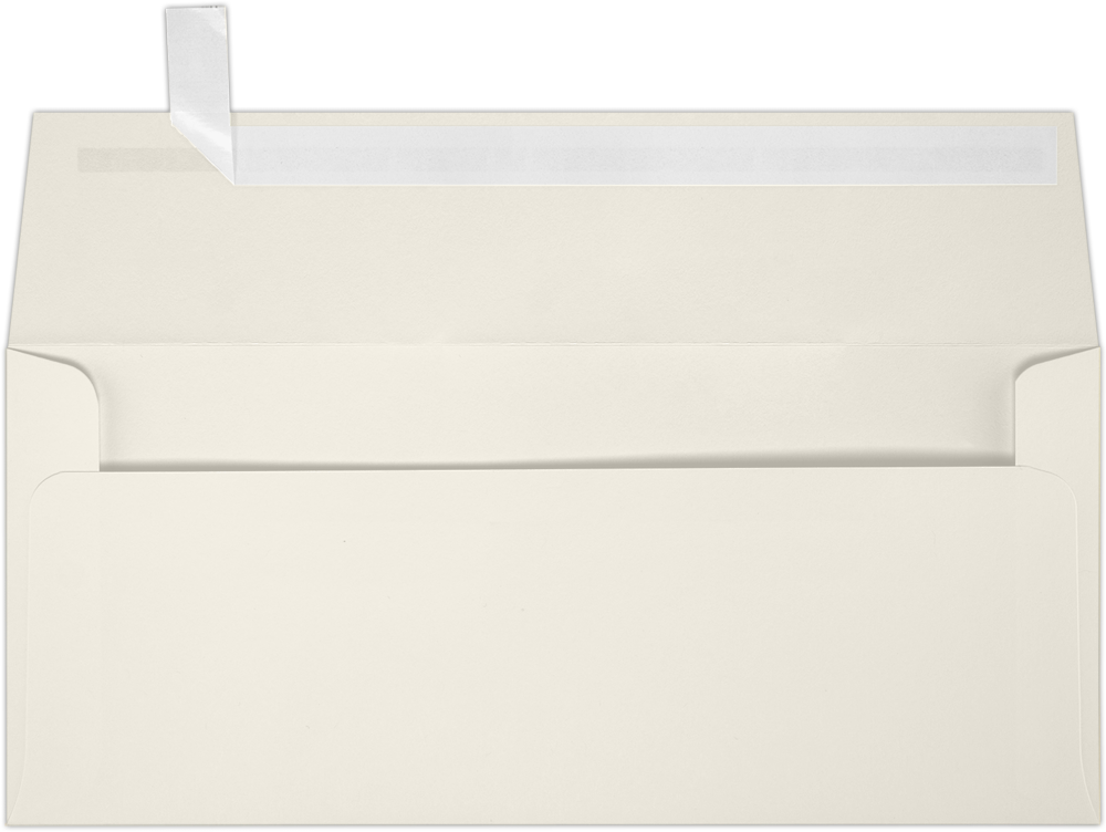 Natural Recycled 32lb #9 Slimline Square Flap Envelopes (3 7/8 x 8 7/8) with Peel & Seal
