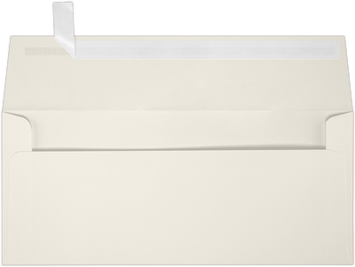 Natural Recycled 32lb #9 Slimline Square Flap Envelopes (3 7/8 x 8 7/8) with Peel & Seal