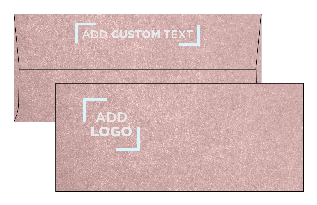 Misty Rose Pink Metallic 84lb #9 Slimline Square Flap Envelopes (3 7/8 x 8 7/8) with Peel & Seal