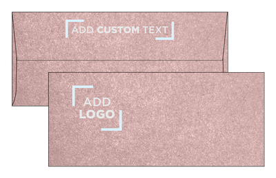 Misty Rose Pink Metallic 84lb #9 Slimline Square Flap Envelopes (3 7/8 x 8 7/8) with Peel & Seal