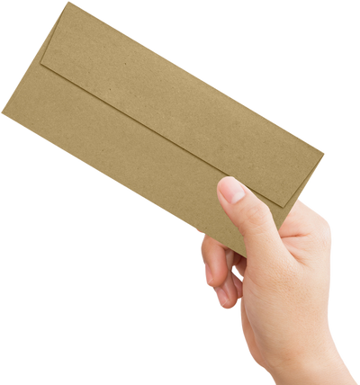Grocery Bag 28lb #9 Slimline Square Flap Envelopes (3 7/8 x 8 7/8) with Peel & Seal