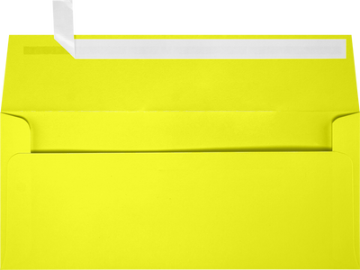 Citrus Yellow 32lb #9 Slimline Square Flap Envelopes (3 7/8 x 8 7/8) with Peel & Seal