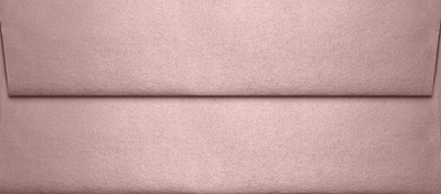 Misty Rose Pink Metallic 84lb #9 Slimline Square Flap Envelopes (3 7/8 x 8 7/8) with Peel & Seal
