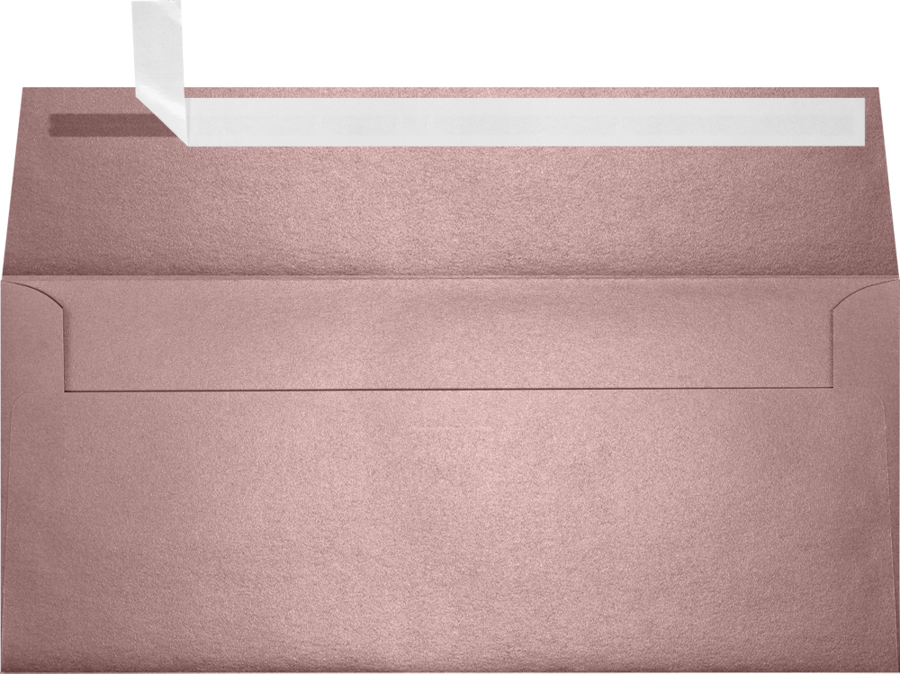 Misty Rose Pink Metallic 84lb #9 Slimline Square Flap Envelopes (3 7/8 x 8 7/8) with Peel & Seal