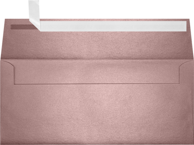 Misty Rose Pink Metallic 84lb #9 Slimline Square Flap Envelopes (3 7/8 x 8 7/8) with Peel & Seal