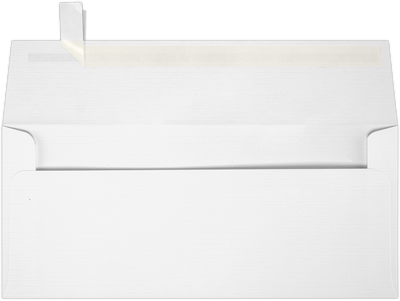 White Linen 32lb #9 Slimline Square Flap Envelopes (3 7/8 x 8 7/8) with Peel & Seal