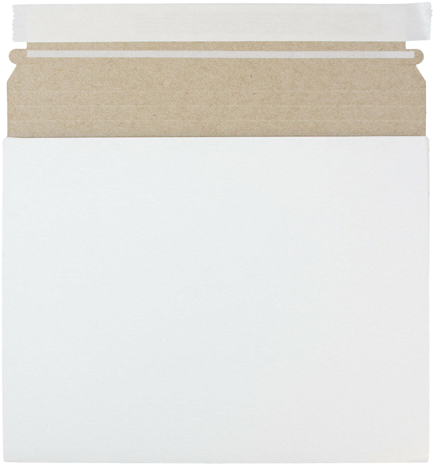 White 130lb 10 x 7 3/4 x 1 Photo Mailer Envelopes with Peel & Seal