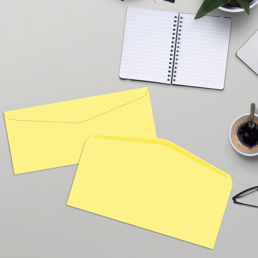 Pastel Canary Yellow 24lb #9 Regular Envelopes (3 7/8 x 8 7/8)