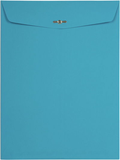 Pool Blue 24lb 9 x 12 Open End Envelopes with Clasp