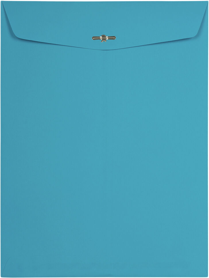 Pool Blue 24lb 9 x 12 Open End Envelopes with Clasp