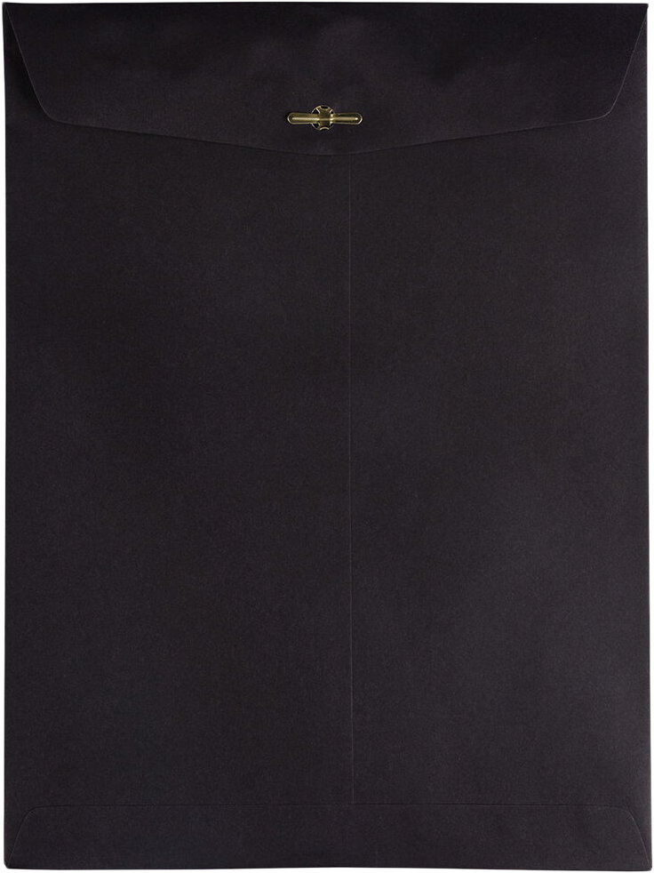 Smooth Midnight Black24lb 9 x 12 Open End Envelopes with Clasp